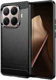 Techsuit Hoesje geschikt voor Xiaomi 15T Pro - Carbon Silicone Back Cover - Zwart