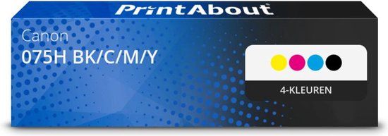 PrintAbout Toner 075H BK/C/M/Y 4-kleuren Multipack Hoge capaciteit geschikt voor Canon