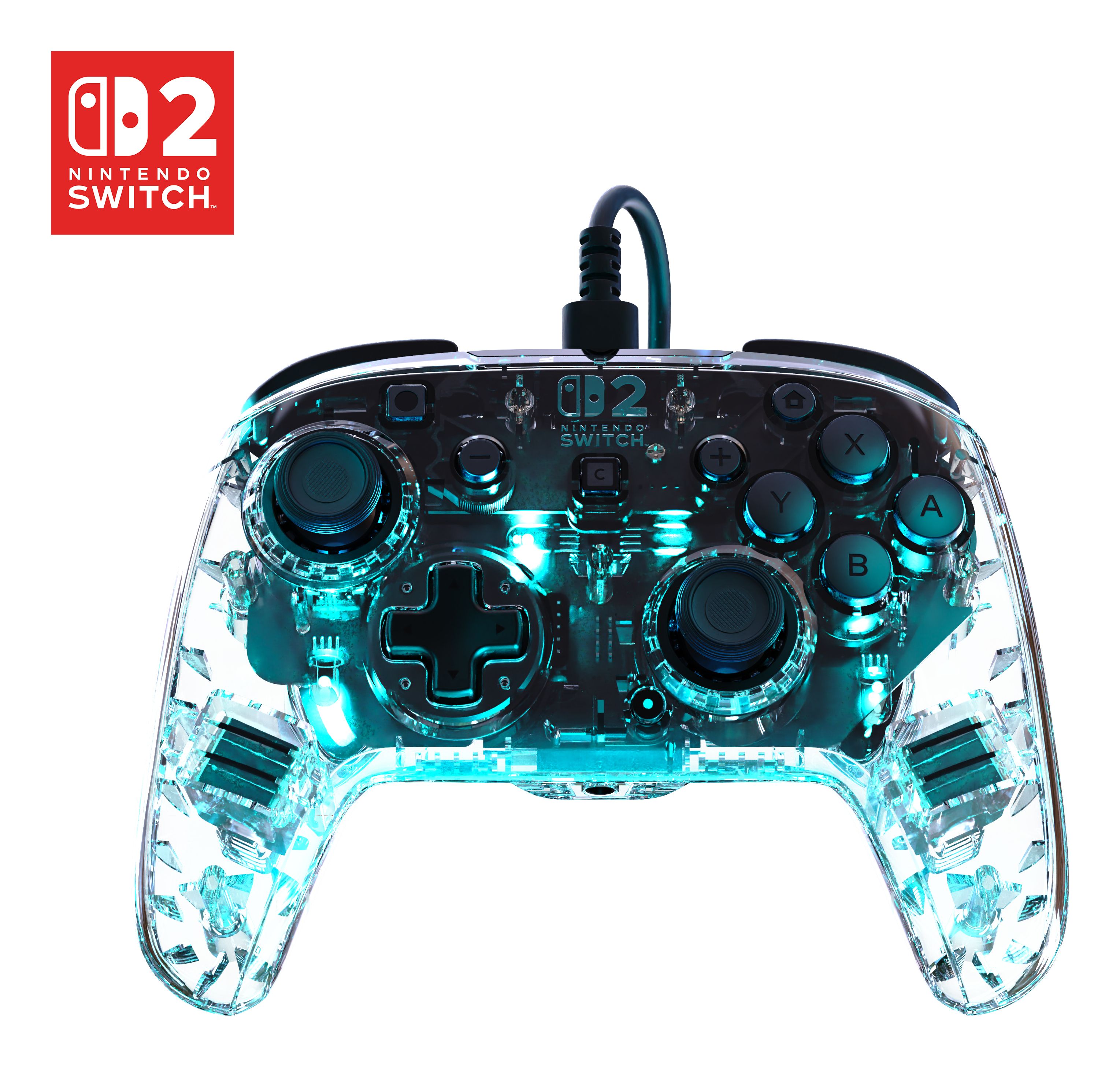 Turtle Beach TBC-8004-95 Afterglow Wired Controller Translucent USB Gamepad for Nintendo Switch, Switch 2, Switch OLED