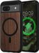 kwmobile Hoesje voor Google Pixel 8a Housse de smartphone – Coque en bois et TPU – Compatible MagSafe – Étui marron foncé