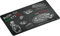 Kesper Ontbijtplankje, Set van 2, Buon Appetito, Melamine, Zwart/Wit/Rood/Groen, Rechthoek, 23.5x14x0.4cm