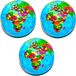 Concorde stressbal - 3x - wereldbol - foam - 6 cm - bleu