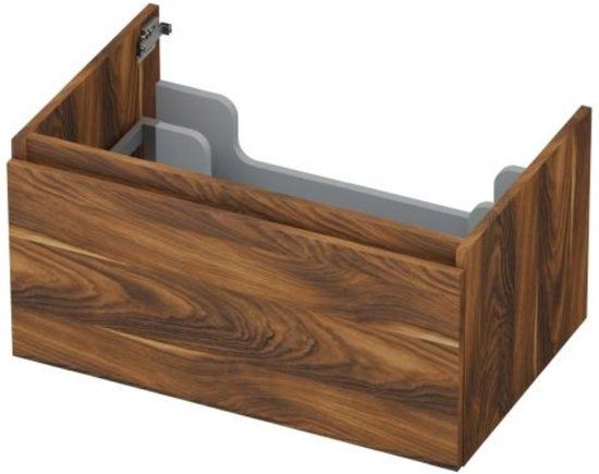 INK - Onderkast 1 Lade Greeploos met Houten Keerlijst - 700x450x350 Mm - Noten