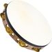 Meinl Percussion TAH1V-WB Vintage Goat Skin Wood Tambourine met messing klemmen (1 rijen), 25,40 cm (10 inch) diameter, walnoot bruin