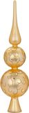 Inge-glas Inge Christmas piek - goud - glas - 31 cm - gedecoreerd - kerstboom topper - kerstversiering - kerstboomversiering