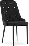 Leobert Stoel AMORE - Zwart, Velvet Zitting, Modern Design, Ergonomische en Stevige Metalen Poten, Geschikt voor Woonkamer, Slaapkamer en Thuiswerkplek, Max. 120 kg