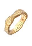 KUZZOI - Ring - Heren Band Organisch Structuur in 925 Sterling Zilver - Heren