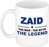 Bellatio Decorations Naam cadeau Zaid - The man, The myth the legend koffie mok / beker 300 ml - Donkerblauw