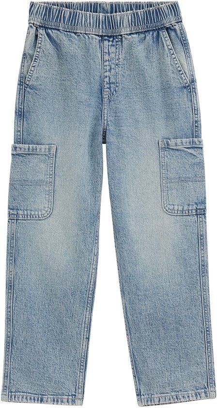 WE Fashion Jongens loose fit jeans Lichtblauw Katoen Maat 116