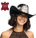 Boland - Hoed cowboy Crystal zwart - 59 cm - Volwassenen - Unisex