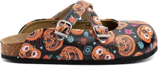 GOBY Pumpkin Slippers - Unisex - Black/Orange - Size 39