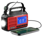Radio d'urgence - Radio à manivelle - Panneau solaire - Banque d'alimentation 10 000 mAh - AM/FM et NOAA