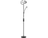Tectake LED-Vloerlamp - Dimbare Booglamp met Leeslicht en Afstandsbediening - Zwart