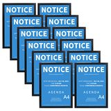 RLAVBL A4 Magnetische fotolijsten Set van 12, zwarte fotolijsten met zelfklevende achterkant zijn venster-, wand-, koelkast- en deurdisplayhouders voor advertenties, kennisgevingen, licentie, afdrukken en certificaten