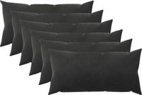 vidaXL - Taie d'oreiller - 6 pièces - HEERLEN - Noir - 40 x 70 cm - Satin de coton