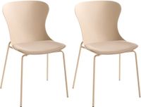 Beliani PITSBURG - Set van 2 eetkamerstoelen - Beige - Polypropyleen