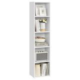 VASAGLE 5-Laags Boekenkast, Open Opbergplank, 24 x 30,2 x 134,2 cm | Vrijstaande Plank voor Woonkamer, Thuiskantoor, Eetkamer, Cloud White, CUSTOS Collection LBC419W01