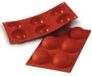 Silicomart Silikomart Silicone Bakvorm Semisphere Ø7 xh3.5 cm - 6 vaks - Teracota