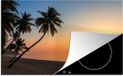 Merkloos KitchenYeah® Inductie beschermer 77x51 cm - Zonsondergang op een tropisch eiland met palmbomen - Inductiebeschermer