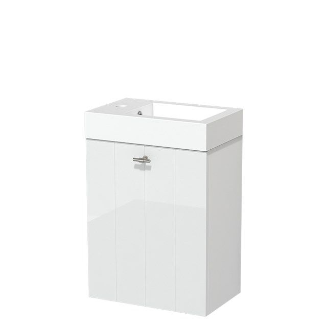 Maxaro Modulo Toiletmeubel - 40 cm - Hoogglans Wit - Mineraalmarmer Wastafel