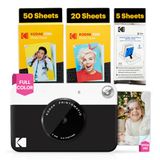 KODAK Printomatic Volledige Kleur Camera – 75 Vellen BUNDEL – Zink 2x3" Plakfoto Papier – Zwart