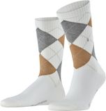 Burlington Rib Court eenkleurig katoen sokken heren wit - maat 40-46
