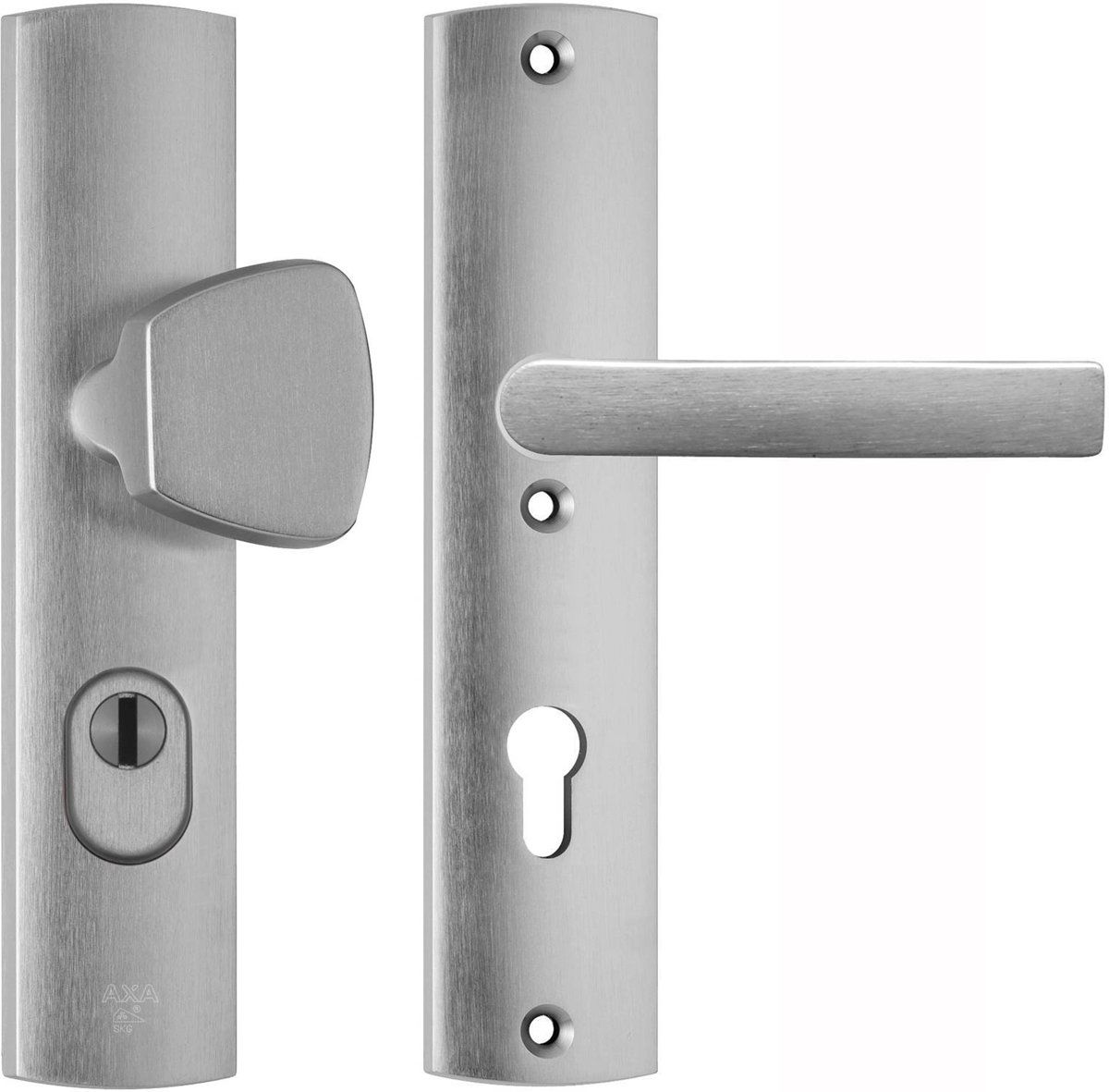 AXA Veiligheidsbeslag Curve Plus Aluminium Geslepen Knop-Kruk PC72 SKG***