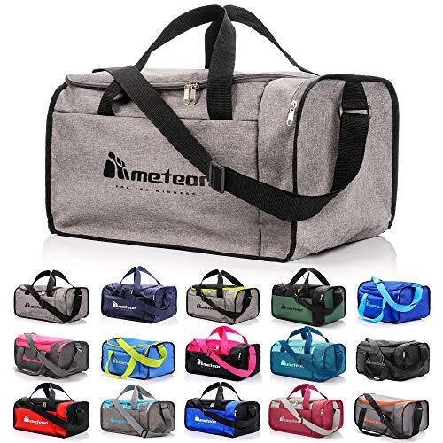 Meteor Sporttas Sport Bag ideaal voor Fitness Sportschool voor Dames en Heren Reistas (20L, Grijs/zwart)