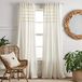 Martha Stewart Water's Edge Tufted Rod Pocket/Back Tab Window Curtain Panel Pair, 84", White