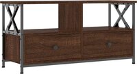 vidaXL-Tv-meubel-90x33x45-cm-bewerkt-hout-en-ijzer-bruin-eikenkleur