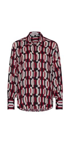 Style Vic Viscose Print Blouse with Long Sleeves, Carmine, 42