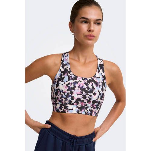 ONLY PLAY sport-bh medium support met print - ecru/zwart/lichtblauw/roze
