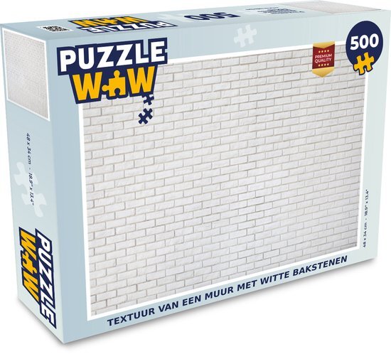 MuchoWow Puzzel Wit - Muur - Bakstenen - Legpuzzel - Puzzel 500 stukjes - Sinterklaas cadeautjes - Sinterklaas voor grote kinderen