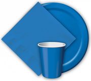 Merkloos / Sans marque Haza-Witbaard Feest bekertjes karton - blauw - 8x stuks - 256 ml - Wegwerpbekertjes