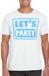 Bellatio Decorations Verkleed shirt voor heren - lets party - wit - glitter - carnaval/themafeest L
