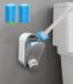 Unyqoos Brosse de toilette, système de nettoyage de cuvette de toilette avec 16 têtes de recharge, brosse de toilette améliorée à fixation murale avec support, ensemble de brosses de toilette jetables pour le nettoyage de la salle de bain