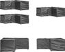 vidaXL Tuinmeubelhoes L-vormig 2 stuks 185x185x70 cm Zwart