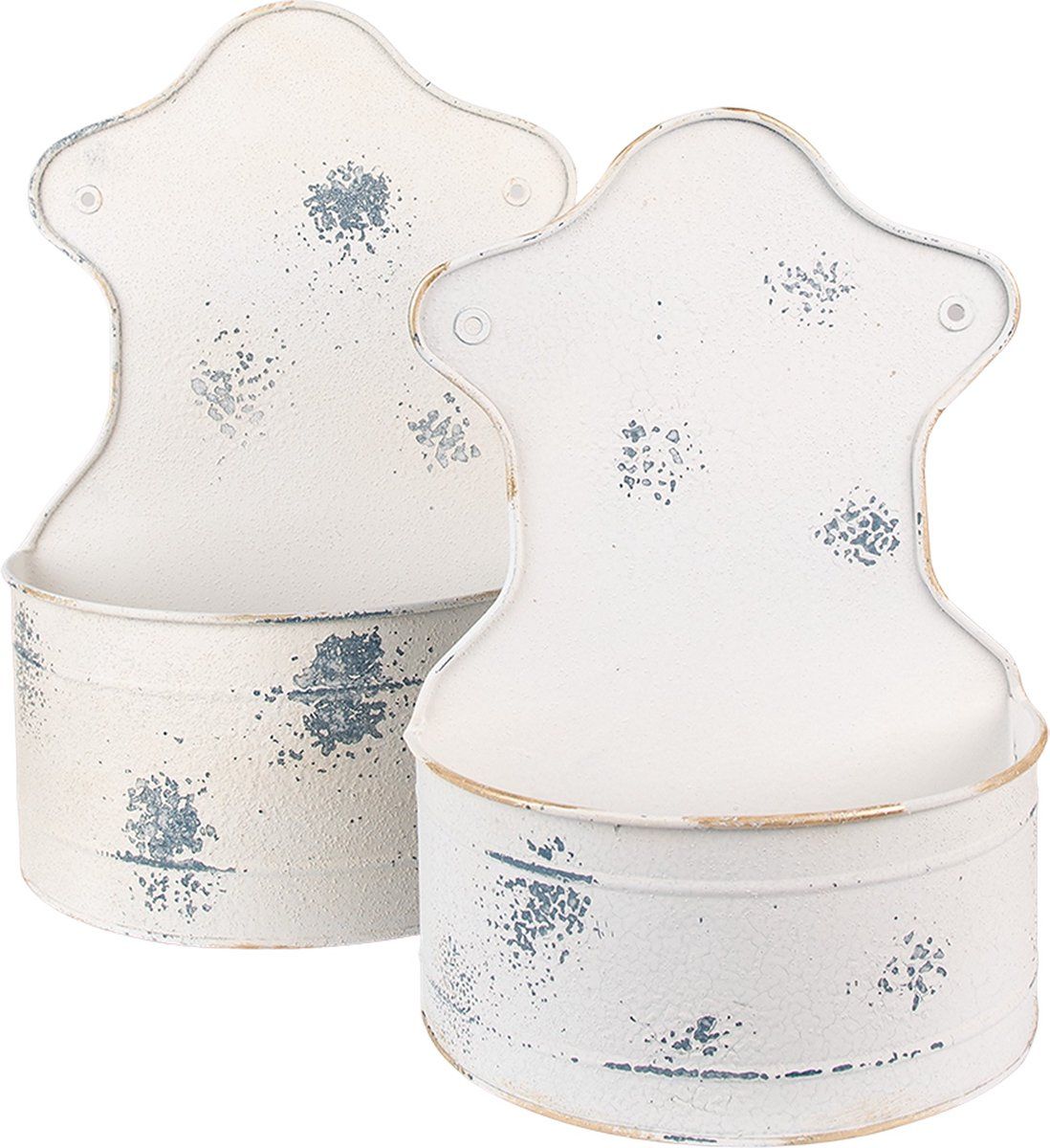 Clayre & Eef Plantenhanger 26x14x37 /23x12x32 cm Beige Ijzer Hangpot Plantenhouder