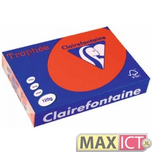 Clairefontaine Trophée Gekleurd papier A4 120 g/m² Koraalrood 250 Vel