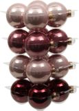 Othmara Decorations Boules de Noël - 16x pc - teintes roses - 8 cm - verre