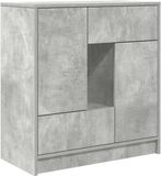 vidaXL Dressoir met lades en deuren, betongrijs, 70,5 x 34 x 74,5 cm