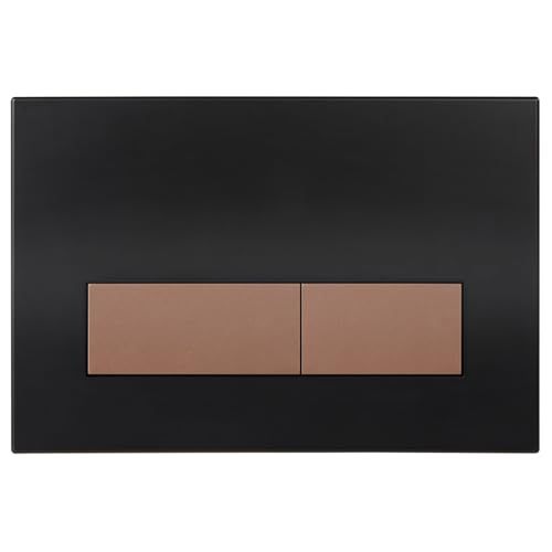 Mendorio WC-Bedieningsplaat met Installatieframe & Duwknop, Compatibel met Geberit Sigma, UP300 en UP320 Series, Spoelplaat met Dubbele Spoeling Functie (Mat Zwart & Mat Brons Knop)