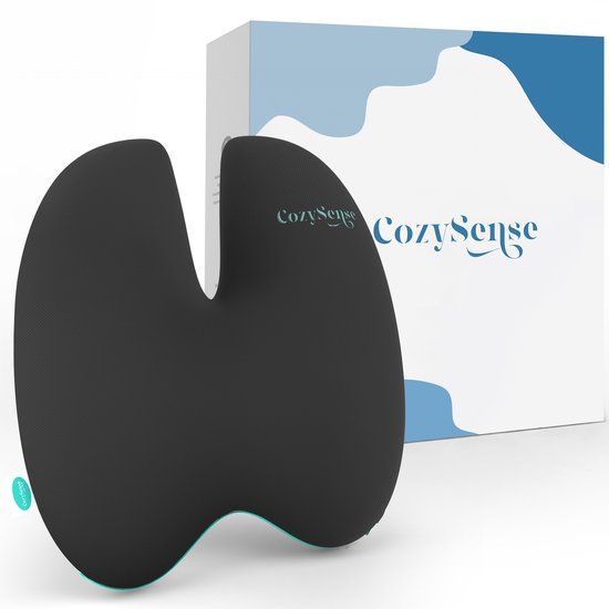 CozySense® Rugsteun - Verstelbaar Rugkussen Onderrug - Lendekussen voor Auto, Bureaustoel, Bed & Bank - Ergonomisch - Met Coolgel - Stevige Hardheid - Wasbare Hoes
