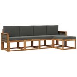 vidaXL - Buiten - bank - set - 5 - st - Natuurlijk - en - Antraciet - Polyester