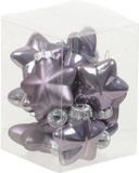 Othmar Decorations Kerstornamenten - sterren - 12x st - lila paars - 4 cm - glas
