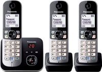 Panasonic Draadloos DECT-telefoon KX-TG6823, trio, met antwoordapparaat, ruisonderdrukking, selectieve blokkering, zwart en grijs