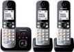 Panasonic Draadloos DECT-telefoon KX-TG6823, trio, met antwoordapparaat, ruisonderdrukking, selectieve blokkering, zwart en grijs