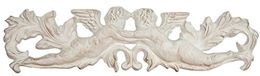 Biscottini deurdecoratie, wanddecoratie van hout, antiek wit, L 87 x D 6 x H 22 cm, gemaakt in Italië
