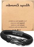 ZenithVibe Bracelet en cuir pour homme avec boîte - Cadeau personnalisé pour lui, père, fils, frère