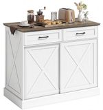 HOMCOM Keukeneiland - Spaanplaat, MDF - 106,4 x 57 x 92 cm - Wit